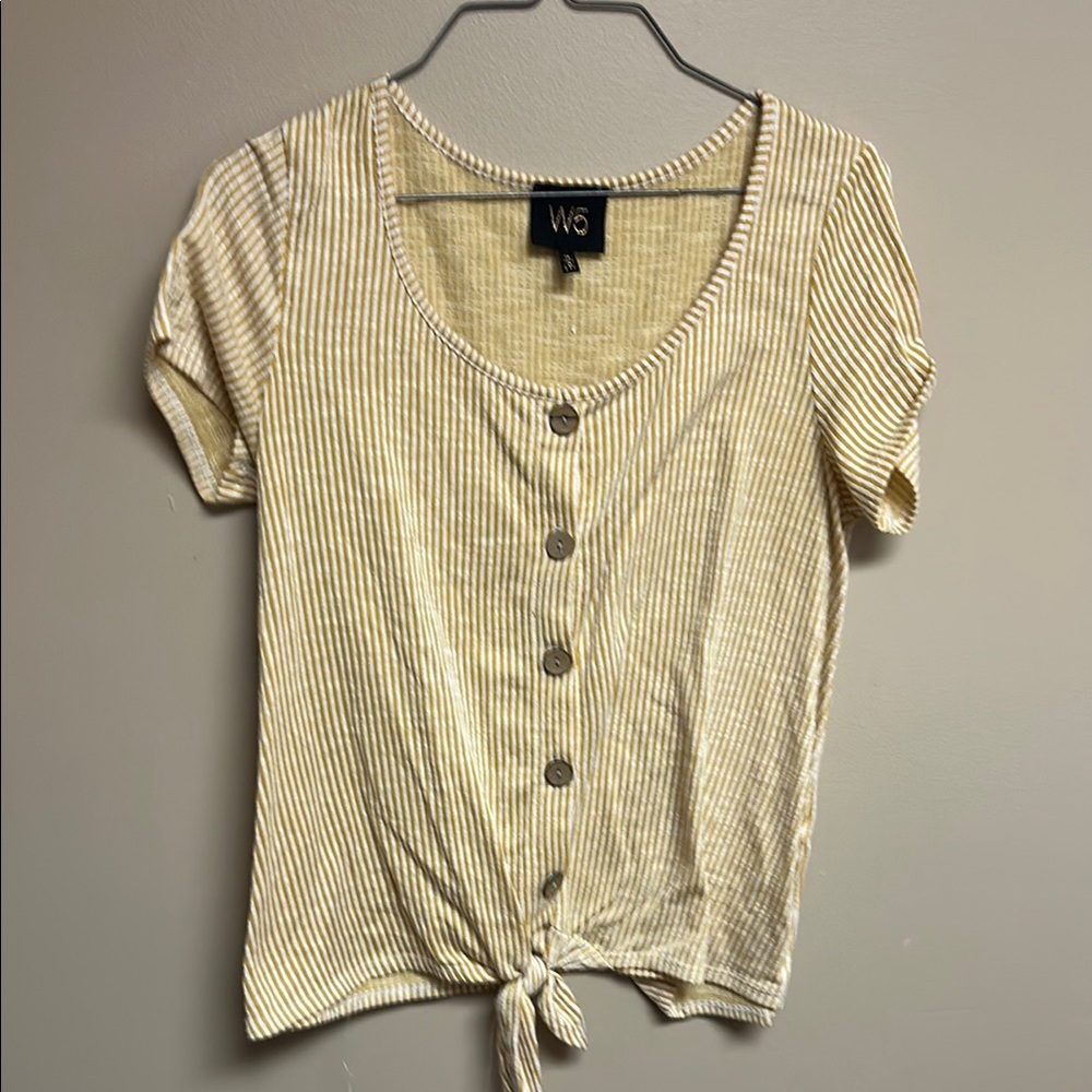 Cream Button-Down Women's Top